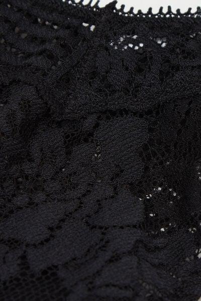 Black La Femme Fatale 80S-Style Brazilian Lace Briefs, Black, large image number 4