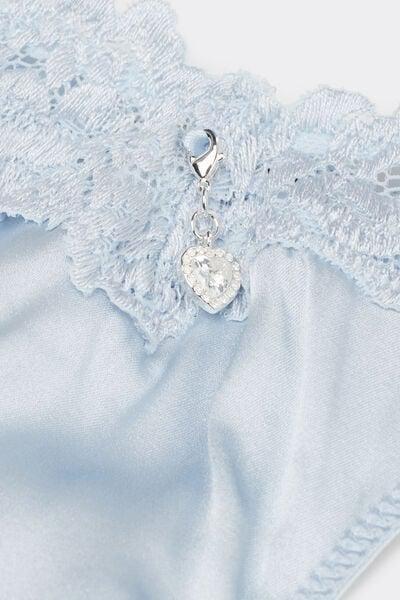 Blue 80S-Style Silk And Lace Brazilian Briefs, 5601_060K, large image number 4