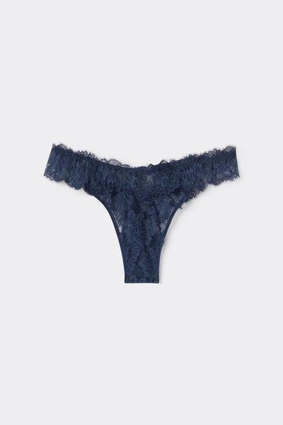 Navy Fanciful Flowers 80S-Style Brazilian Briefs, 5601_186K, large image number 3