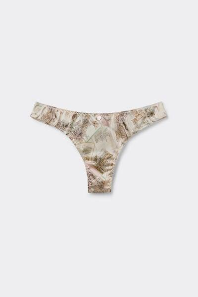 Beige La Dolce Vita 80S-Style Silk Brazilian Briefs, 5601_199K, large image number 3