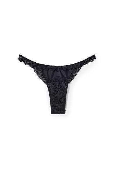 Black Everyday Luxury 80S Style Brazilian Briefs, Black, large image number 1