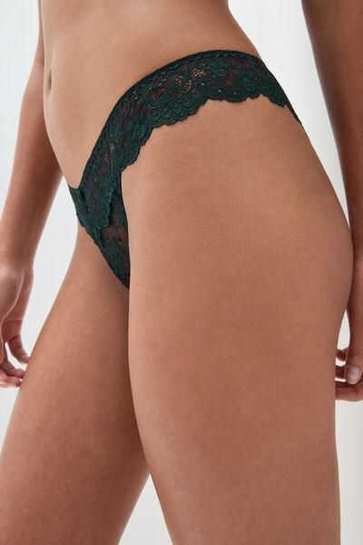 Black/Green 80S-Style Dark Romance Brazilian Briefs, 5601_247K, large image number 4