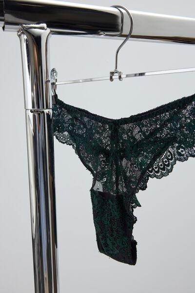 Black/Green 80S-Style Dark Romance Brazilian Briefs, 5601_247K, large image number 5