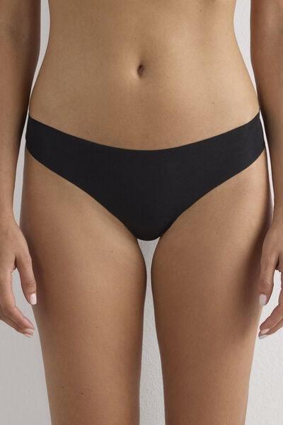 Black Seamless Brazilian Briefs, Black, large image number 3