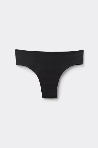 Black Seamless Supima Cotton Brazilian Briefs, , large image number 4