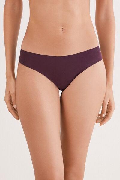 Burgundy Seamless Cotton Brazilian Briefs, 5601_028K, large image number 1
