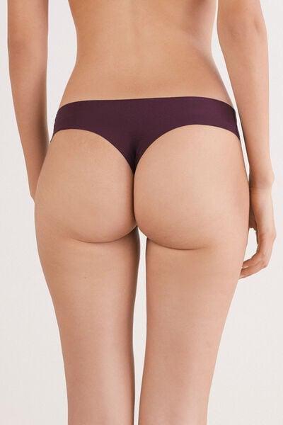 Burgundy Seamless Cotton Brazilian Briefs, 5601_028K, large image number 2