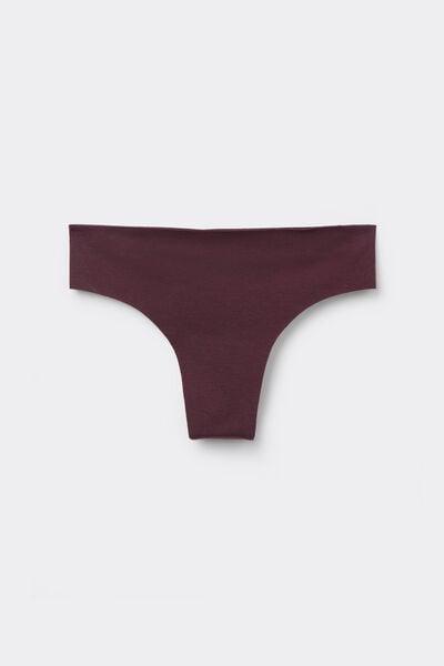 Burgundy Seamless Cotton Brazilian Briefs, 5601_028K, large image number 3