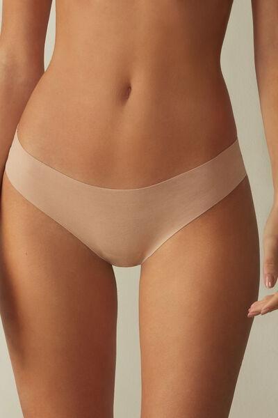 Beige Seamless Supima Cotton Brazilian Briefs, , large image number 1