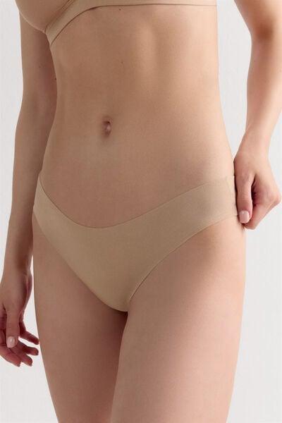 Beige Seamless Brazilian Briefs, Soft Beige, large image number 11