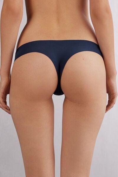 Navy Laser-Cut Brazilian Panties, Intense Blue, large image number 5