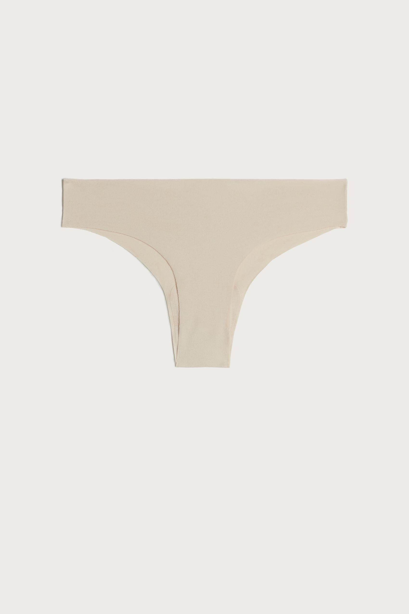 Intimissimi - White Silk Seamless Supima Cotton Brazilian Briefs