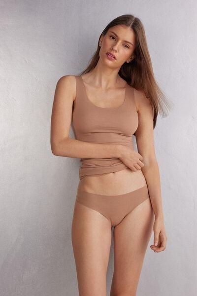 MARRONE CAPPUCCINO Seamless Cotton Brazilian Briefs, , large image number 2