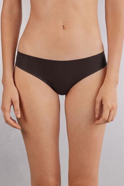 MOKA BROWN Seamless Cotton Brazilian Briefs, , medium