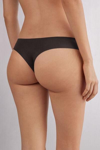 MOKA BROWN Seamless Cotton Brazilian Briefs, , large image number 3