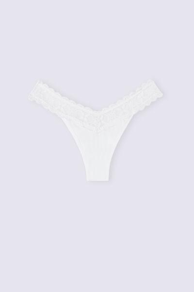White 80S-Style Brazilian Briefs, , large image number 2