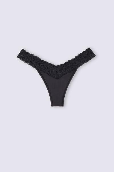 Black 80S-Style Brazilian Briefs, , large image number 2