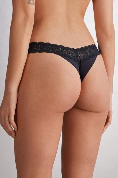 Black 80S-Style Brazilian Briefs, , large image number 3