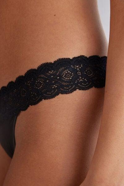 Black 80S-Style Brazilian Briefs, Black, large image number 5
