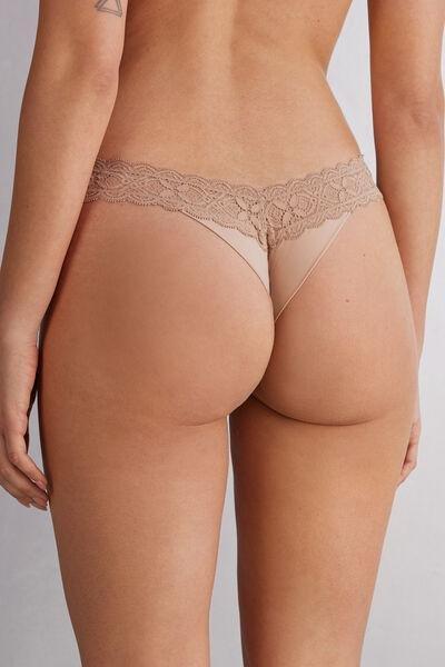 Beige 80S-Style Brazilian Briefs, , large image number 3