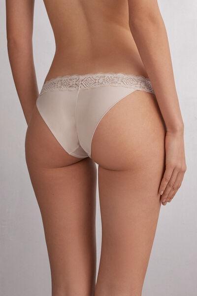 Beige Carioca Lace Brazilian Briefs, Silk, large image number 3