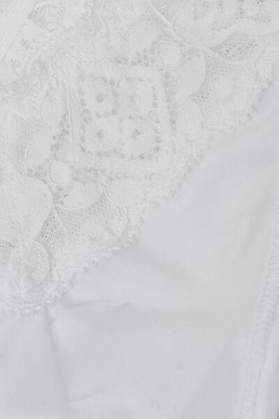 White Lace And Microfibre Brazilian Briefs, , large image number 6