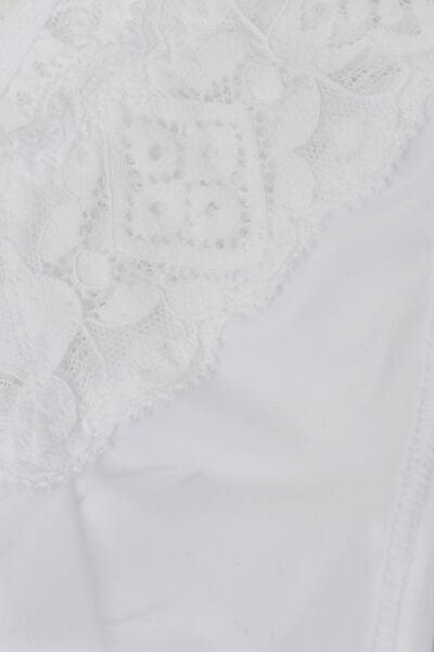 White Lace And Microfibre Brazilian Briefs, White, large image number 9