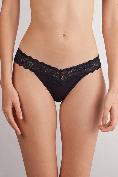 Black Microfibre Brazilian Briefs, , large image number 0