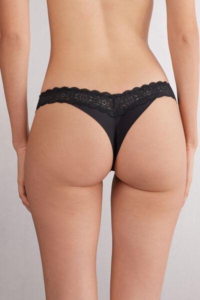 Black Microfibre Brazilian Briefs, , large image number 2