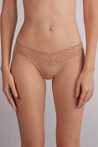 Beige 80S-Style Brazilian Briefs, , large image number 0