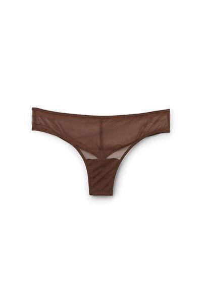 Brown Tulle Invisible Touch Brazilian Briefs, 5601_876J, large image number 1