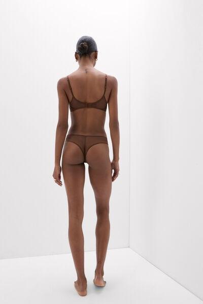 Brown Tulle Invisible Touch Brazilian Briefs, 5601_876J, large image number 2