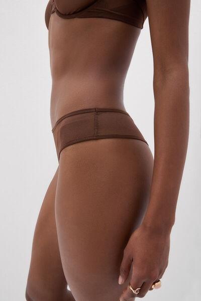 Brown Tulle Invisible Touch Brazilian Briefs, 5601_876J, large image number 5