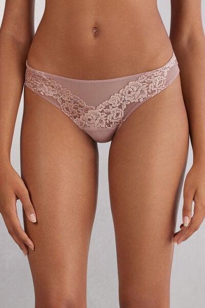 Pink Pretty Flowers Brazilian Briefs, Pink, large image number 1