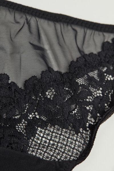 Black Pretty Flowers Brazilian Briefs, , large image number 4