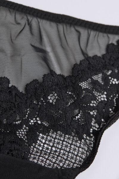 Black Pretty Flowers Brazilian Briefs, , large image number 4