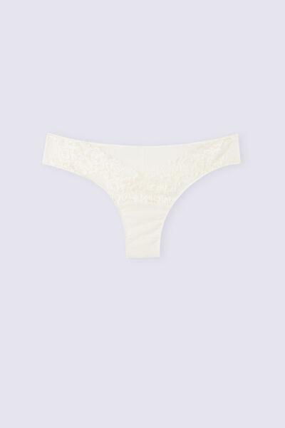 White Pretty Flowers Brazilian Briefs, , large image number 2