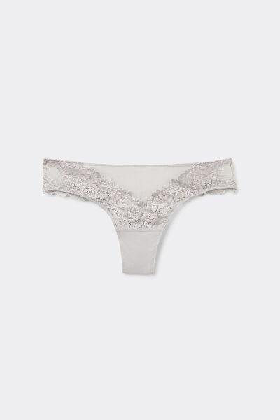 Grey Pretty Flowers Brazilian Briefs, , large image number 2
