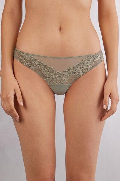 Green Pretty Flowers Brazilian Briefs, 5601_657J, large image number 1
