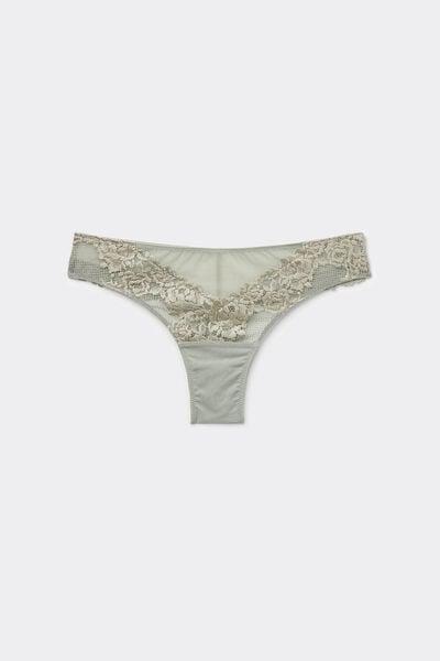 Green Pretty Flowers Brazilian Briefs, 5601_657J, large image number 3
