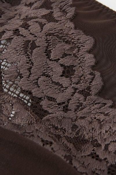 Brown Pretty Flowers Brazilian Briefs, 5601_705J, large image number 4