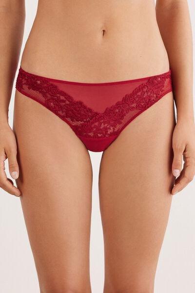 Red Pretty Flowers Brazilian Briefs, , large image number 0
