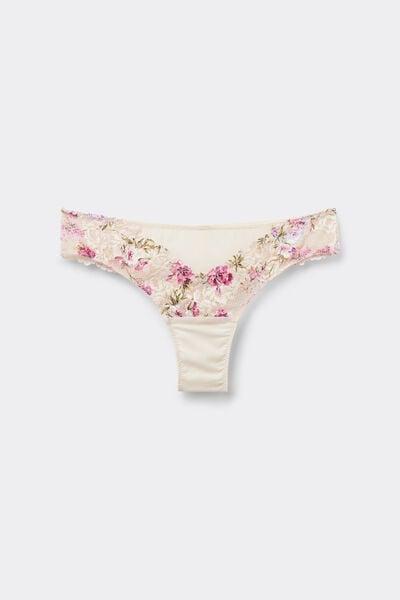 Pink Pretty Flowers Print Brazilian Briefs, 5601_057K, large image number 3