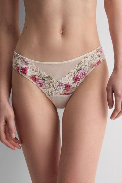 Pink Pretty Flowers Print Brazilian Briefs, 5601_057K, large image number 5