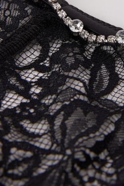 Black Living In Luxe Brazilian Briefs With Side Straps, , large image number 4