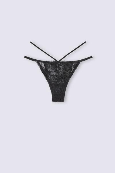 Black Brazilian Briefs With Side Straps, , large image number 4