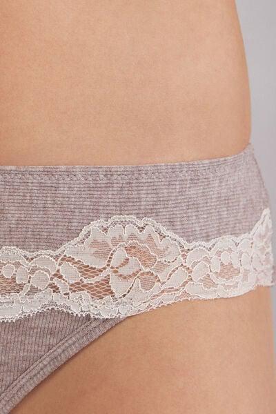 Grey Effortless Beauty Ribbed Modal Brazilian Briefs, 5601_767J, large image number 5