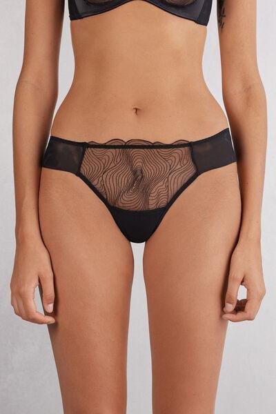 Black Hypnotic Details Brazilian Briefs, , medium