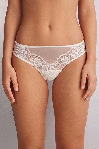 White Simplest Pleasures Brazilian Briefs, Powder White, large image number 0