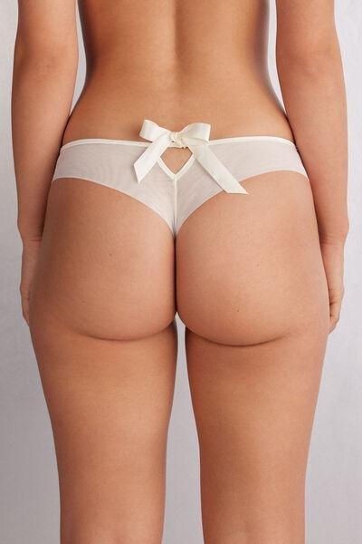 White Simplest Pleasures Brazilian Briefs, Powder White, large image number 3